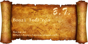 Boszi Teónia névjegykártya